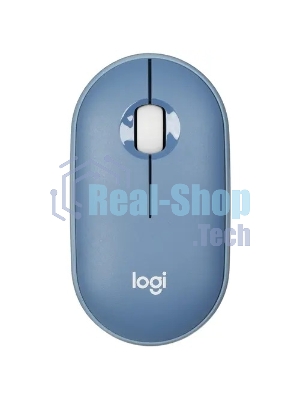 Мышь беспроводная Logitech Pebble M350 синий, 1000 dpi, радиоканал, Bluetooth, USB, кнопки - 3