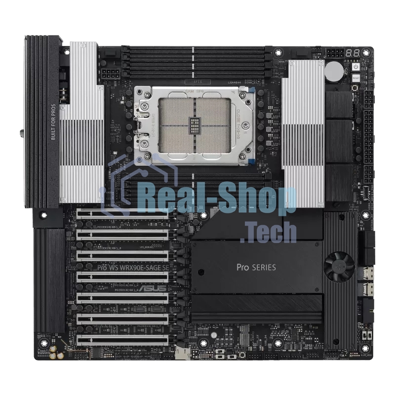 Материнская плата ASUS Pro WS WRX90E-SAGE SE, sTR5, AMD WRX90, 8xDDR5, 4xSATA, 4xM.2, 6xPCI-E 5.0 x16, 1xPCI-E 5.0 x8, 1xVGA, 2xMiniDP, 3x 10Gb LAN, 6xUSB-A 3.2 Gen 2, 1xUSB-A 2.0, 2xUSB-C USB4, 2x3.5 мм, 5.1, SSI EEB