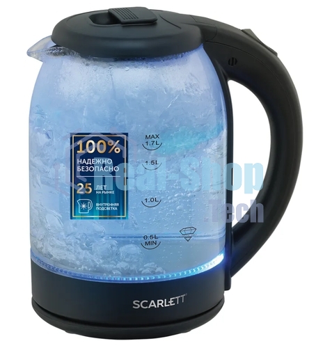 Чайник электрический Scarlett SC-EK27G90 черный Мощность, Вт: 1800; Объем, л: 1.7