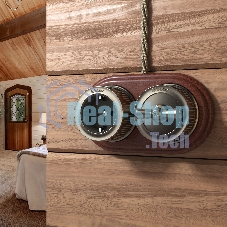 Розетка с заземлением (бронзовый) Ретро