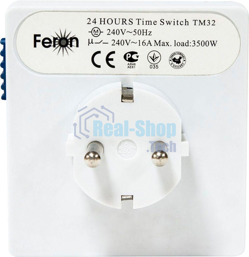 Розетка с таймером Feron (суточная) 3500W/16A 230V, 61923(TM32)