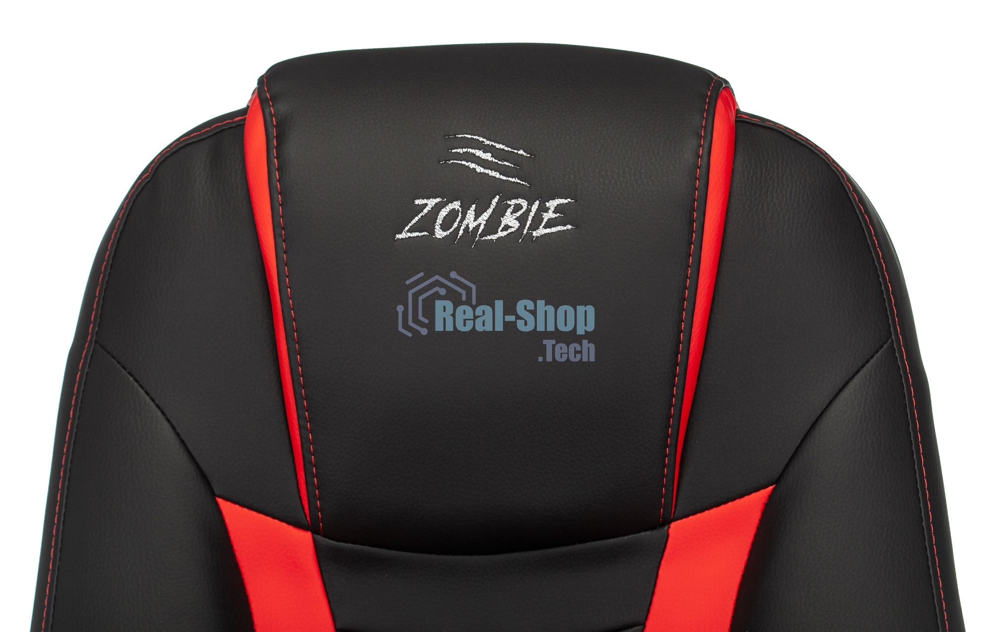 Кресло игровое Zombie 8 черный/красный, искусственная кожа, крестовина пластик