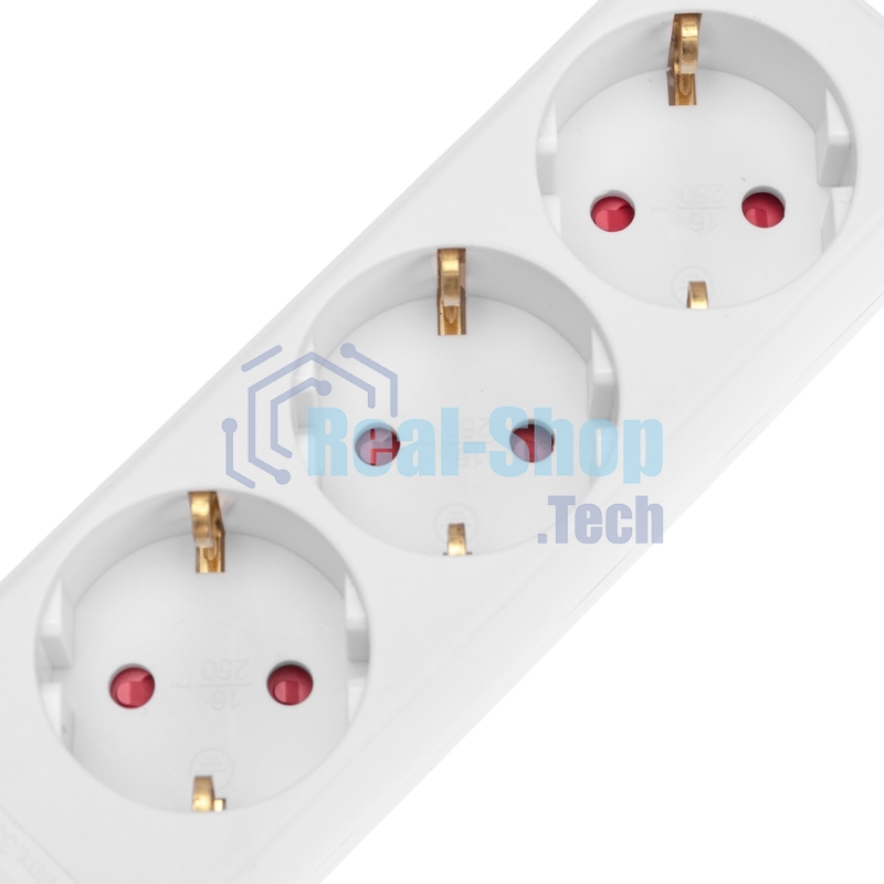 Удлинитель Rexant STANDARD 3 гнезда, 5 м, 3х1,0 мм², с/з, белый