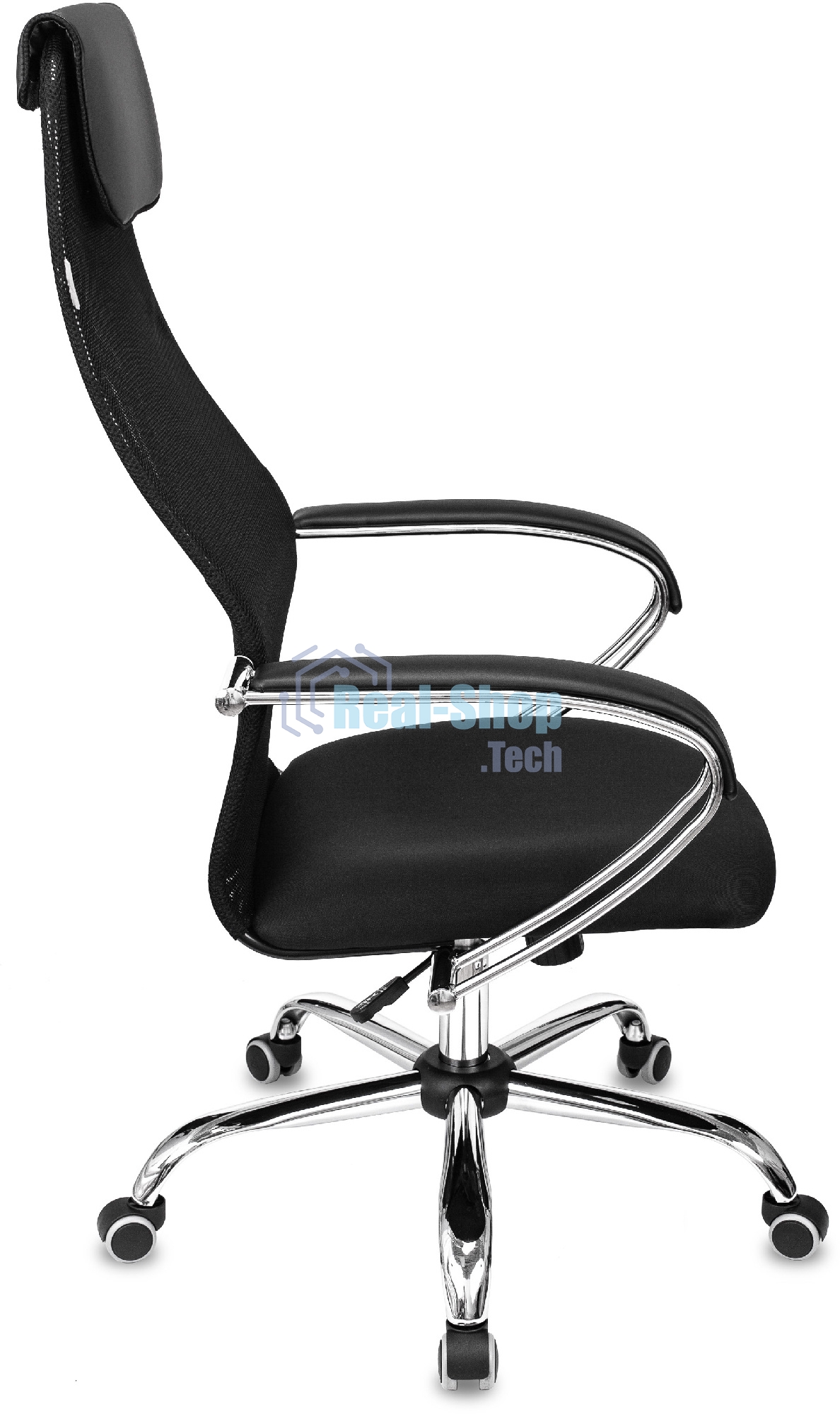 Кресло руководителя Бюрократ CH-607SL TW-01 Neo Black черный, сетка/ткань с подголов. на колес. металл хром