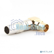 Разъем Cablexpert TVPL-07, TV (папа) позолоченный, латунь OD8.5, 90 градусов, блистер