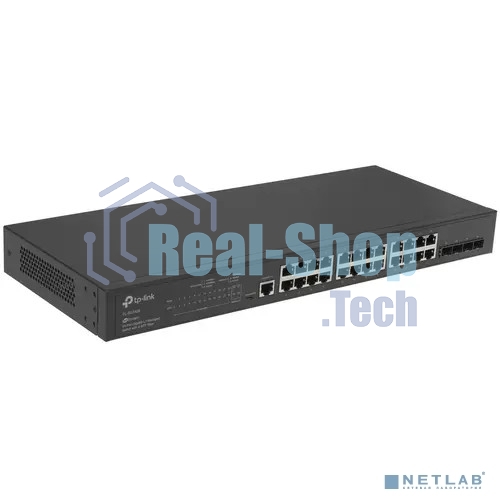 Коммутатор TP-Link JetStream 24-port Gigabit L2/L2+ Managed Switch with 4 SFP slots, support SDN controller, abundant L2/L2+ features, 1U rack mountable, full managed via web UI/CLI/Console/SSH/Telnet/SNMP.