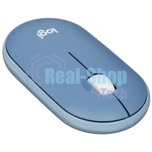 Мышь беспроводная Logitech Pebble M350 синий, 1000 dpi, радиоканал, Bluetooth, USB, кнопки - 3