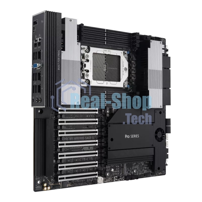 Материнская плата ASUS Pro WS WRX90E-SAGE SE, sTR5, AMD WRX90, 8xDDR5, 4xSATA, 4xM.2, 6xPCI-E 5.0 x16, 1xPCI-E 5.0 x8, 1xVGA, 2xMiniDP, 3x 10Gb LAN, 6xUSB-A 3.2 Gen 2, 1xUSB-A 2.0, 2xUSB-C USB4, 2x3.5 мм, 5.1, SSI EEB