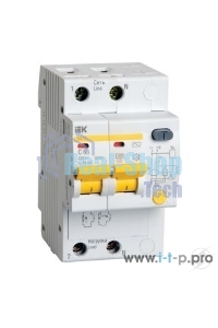 Выключатель автоматический дифференциального тока 2п C 20А 30мА тип AC 4.5кА АД-12 ИЭК MAD10-2-020-C-030