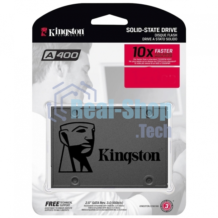 Накопитель SSD Kingston A400, 480Gb, SATA III, 2.5