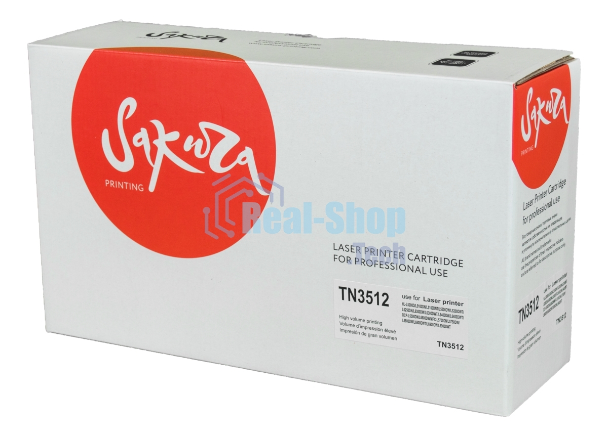 Картридж лазерный Sakura TN3512 для Brother HL-L6250DN, HL-L6300DW, HL-L6300DWT, HL-L6400DW, HL-L6400DWT, DCP-L6600DW, MFC-L6800DW, MFC-L6800DWT, MFC-L6900DW, MFC-L6900DWT, черный, 12 000 к.