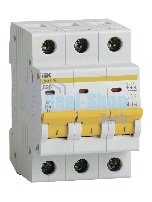 Выключатель автоматический Iek MVA20-3-020-C ВА47-29 3Р 20А 4,5кА х-ка С ИЭК