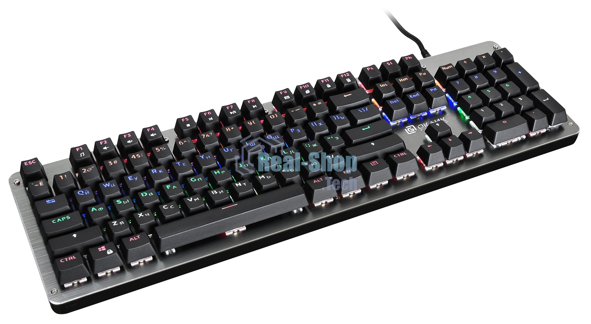 Клавиатура проводная Oklick 970G DARK KNIGHT механическая черный USB Gamer LED