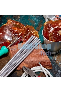 Припой пруток Rexant ПОС-61, Ø8мм, длина 400мм, ГОСТ 21931-76, олово 61%, свинец 39% (упак. 5 кг)