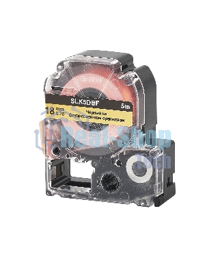 Кассета с лентой S'OK by Sakura Printing K5DBF для Epson, черный на флуоресцентном оранжевом, 18мм/5м