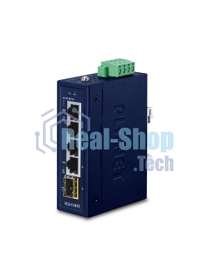 Коммутатор PLANET IGS-510TF IP30 Compact size 4-Port 10/100/1000T + 1-Port 100/1000X SFP Gigabit Ethernet Switch (-40~75 degrees C, dual 9~48V DC/24V AC)