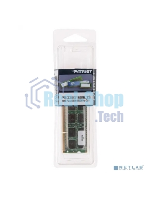 Оперативная память Patriot, DDR3L, 8GB (1x8 GB), 1600 MHz, CL11, SO-DIMM