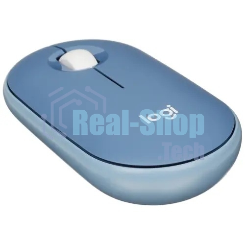 Мышь беспроводная Logitech Pebble M350 синий, 1000 dpi, радиоканал, Bluetooth, USB, кнопки - 3