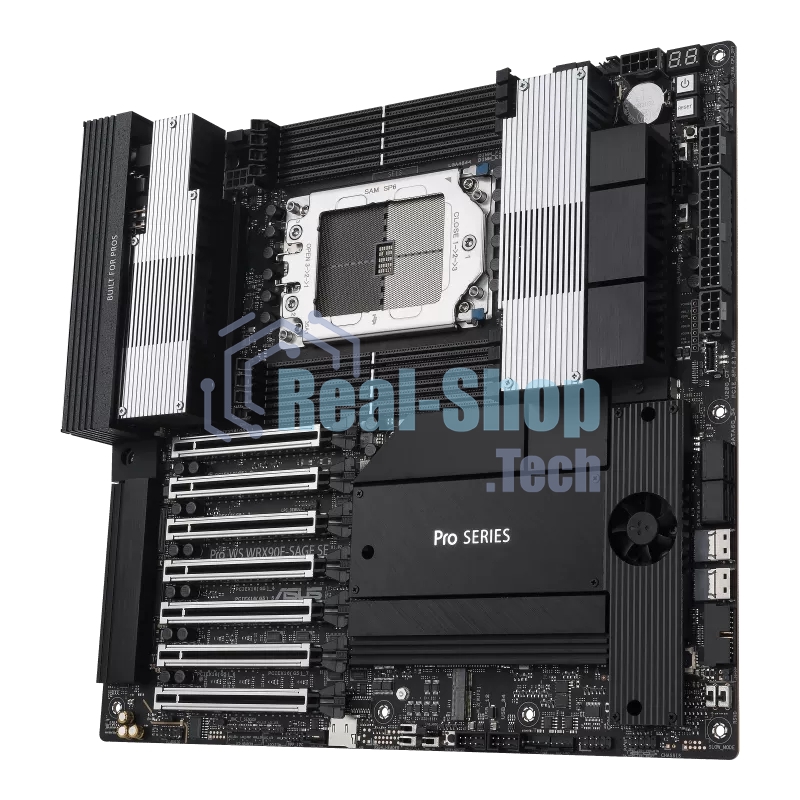 Материнская плата ASUS Pro WS WRX90E-SAGE SE, sTR5, AMD WRX90, 8xDDR5, 4xSATA, 4xM.2, 6xPCI-E 5.0 x16, 1xPCI-E 5.0 x8, 1xVGA, 2xMiniDP, 3x 10Gb LAN, 6xUSB-A 3.2 Gen 2, 1xUSB-A 2.0, 2xUSB-C USB4, 2x3.5 мм, 5.1, SSI EEB