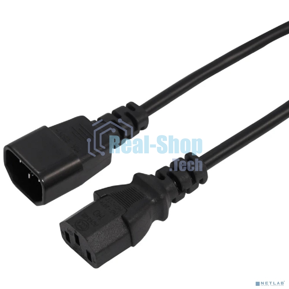 Шнур сетевой Rexant IEC 320 C13 – IEC 320 C14 3x0,75мм², 0,6м