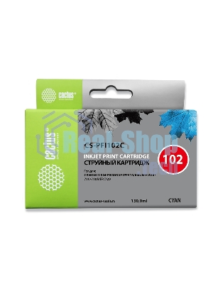 Картридж струйный Cactus CS-PFI102C синий (130мл) для Canon IP iPF500/iPF600/iPF700/MFP M40/iPF765/LP17/LP24