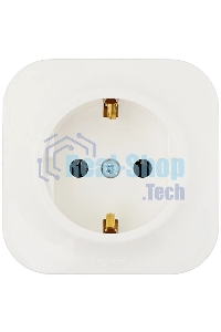 Розетка с заземлением с защитными шторками (Белая) Legrand 782220