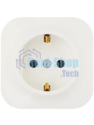 Розетка с заземлением с защитными шторками (Белая) Legrand 782220