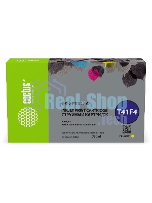 Картридж струйный Cactus CS-EPT41F4 T41F4 желтый пигментный (350 мл) для Epson SureColor SC-T5400M/SC-T3405/SC-T5405