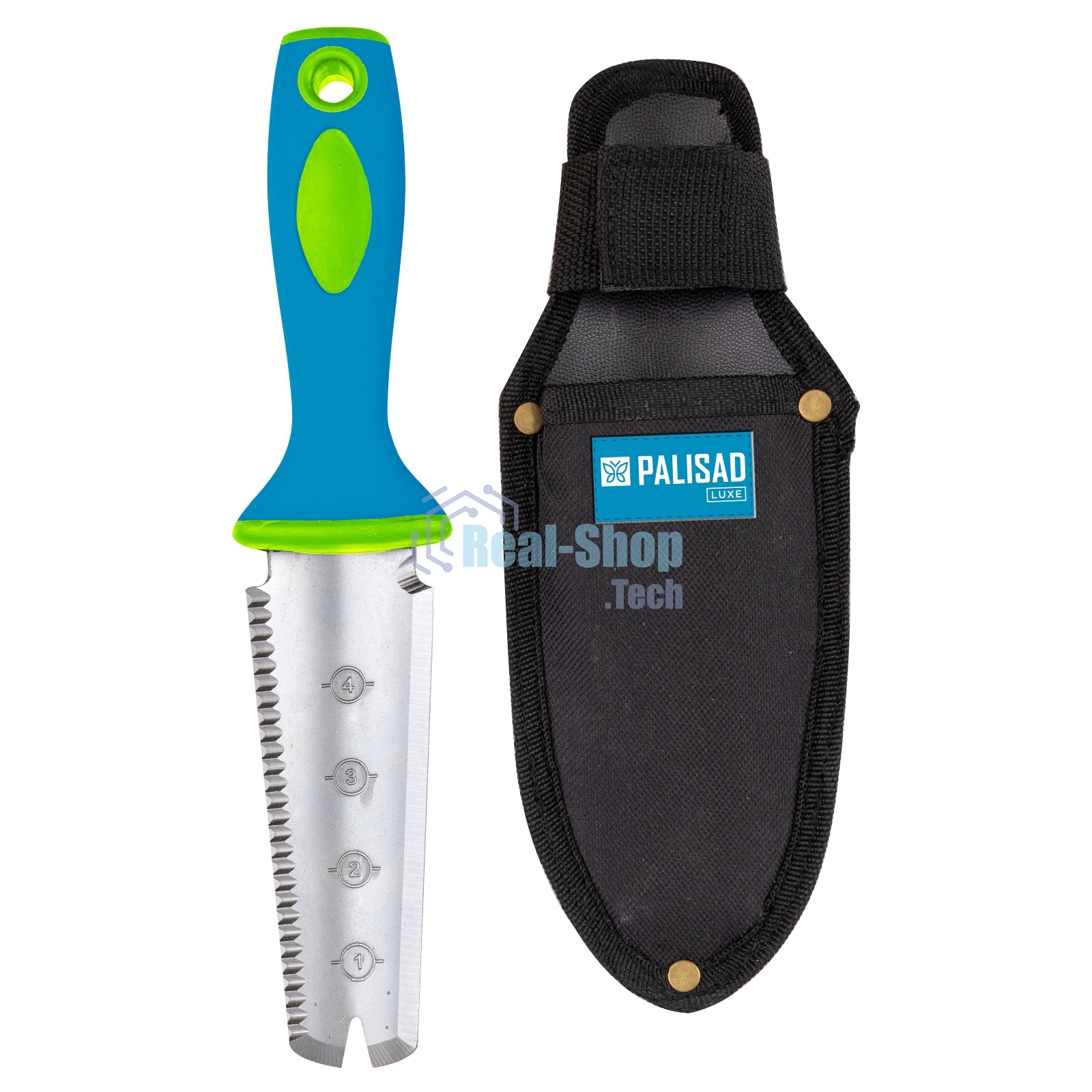 Совок посадочный многофункциональный (5 в 1) Palisad LUXE 60х285 мм, с чехлом