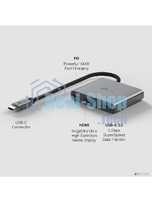 Разветвитель USB-C TP-Link UH3020C 1порт. серый