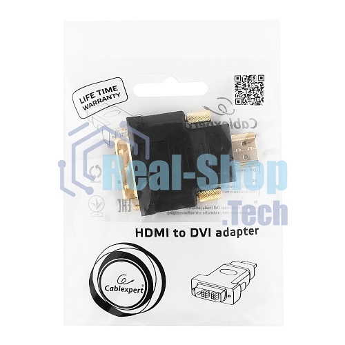 Адаптер (переходник) Gembird HDMI-DVI A-HDMI-DVI-1, 19M/19M, золотые разъемы, пакет
