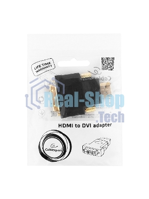 Адаптер (переходник) Gembird HDMI-DVI A-HDMI-DVI-1, 19M/19M, золотые разъемы, пакет