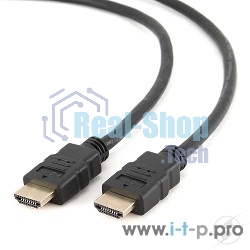 Кабель Cablexpert HDMI CC-HDMI4L-1M, 19M/19M, v2.0, серия Light, позол.разъемы, экран, 1м, черный, пакет