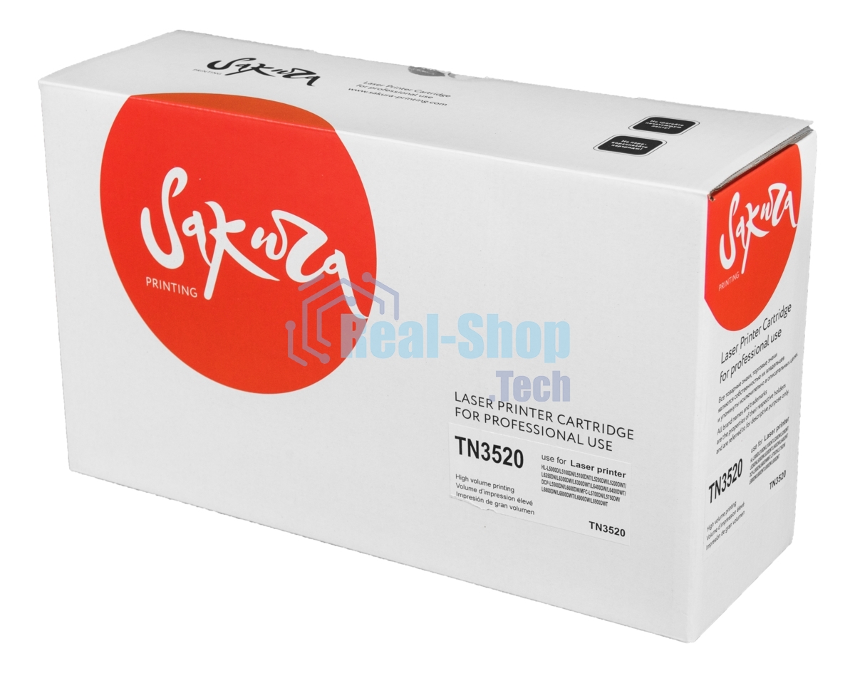 Картридж лазерный Sakura TN3520 для Brother HL-L6400DW, HL-L6400DWT, MFC-L6900DW, MFC-L6900DWT, черный, 20 000 к.