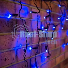 Гирлянда Neon-night Айсикл (бахрома) светодиодный, 4,8 х 0,6 м, черный провод, 230 В, диоды синие, 176 LED