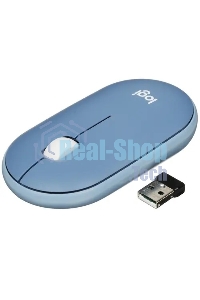 Мышь беспроводная Logitech Pebble M350 синий, 1000 dpi, радиоканал, Bluetooth, USB, кнопки - 3