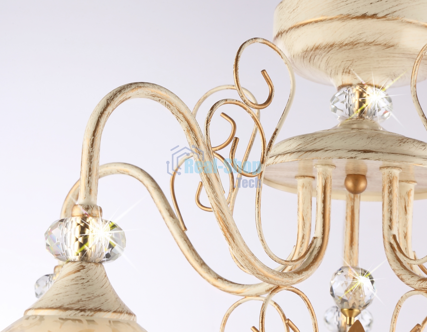 Светильник Ambrella light TR3057/5 BG/GD/FR бежевый/золото/белый матовый E27/5 max 40W D600*380