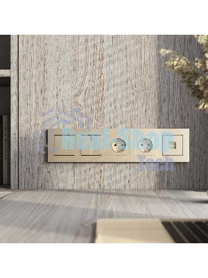 Рамка на 5 постов Slab (шампань софт) W0052911