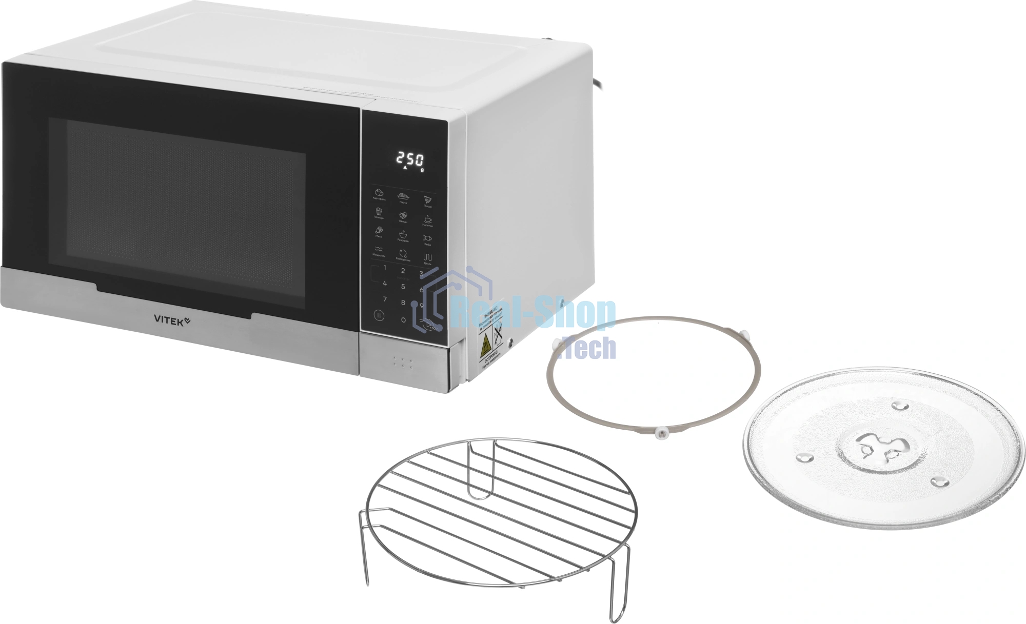 Микроволновая печь Vitek VT-MW2223 белый, 23 л, 800 Вт, переключатели — сенсор