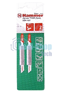 Пилка для лобзика Haммerflex 204-107 JG WD-PL T119B (2pcs) мягк.др\пл, 67мм, шаг 1.9-2.3, HCS, 2шт