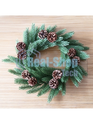 Еловый венок с шишками Neon-night Ø 45 см, Литой