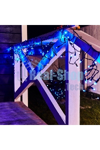 Гирлянда Neon-night Айсикл (бахрома) светодиодный, 4,8 х 0,6 м, черный провод, 230 В, диоды синие, 176 LED