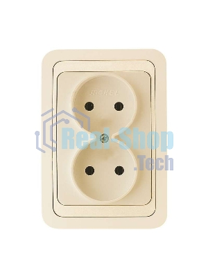 Розетка Makel 2-м СП Mimoza 16А IP20 без заземл. крем/крем.