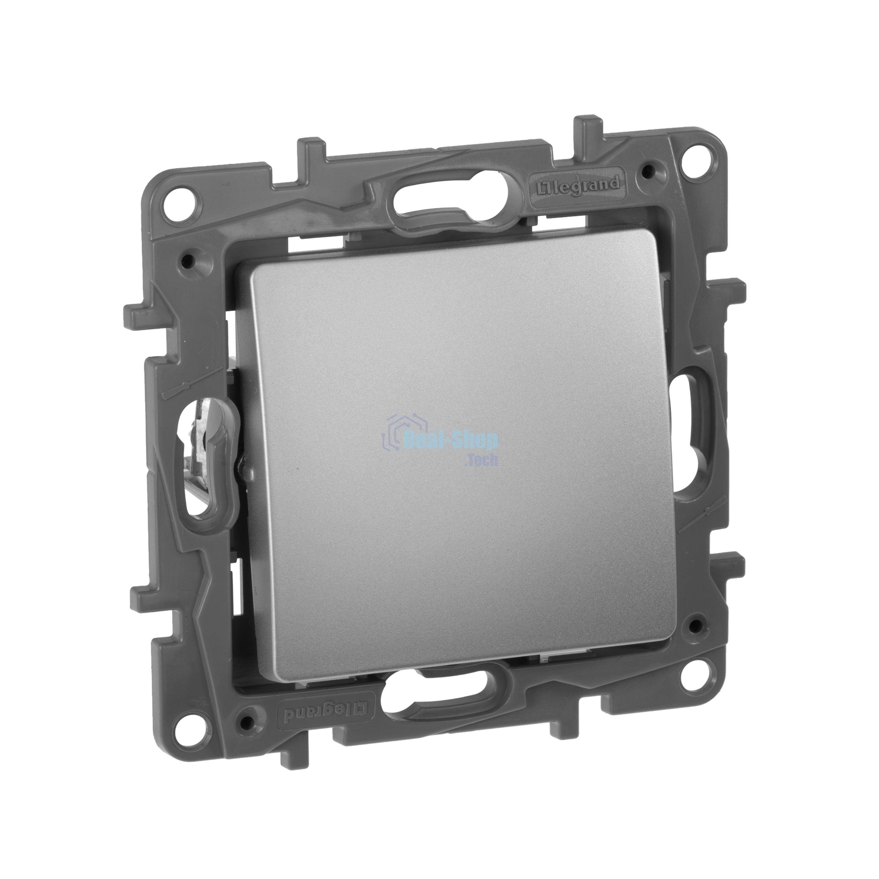 Выключатель Legrand 672414 без фиксации (кнопка) с Н.О./Н.З. контактом - Etika Plus - 6 A - 250 В - алюминий