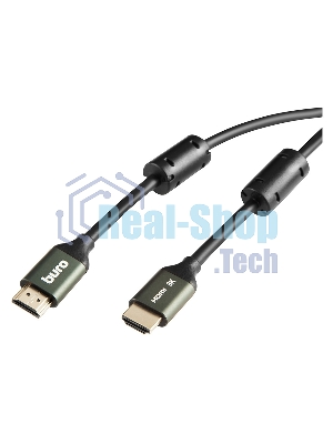 Кабель аудио-видео Buro HDMI (m)/HDMI (m) 1м. феррит.кольца Позолоченные контакты черный (BHP-HDMI-2.1-1G)