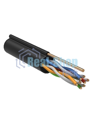 Кабель связи витая пара F/UTP кат. 5E 4 пары LDPE 1м трос черный GENERICA ITK BC3-C5E04-359-305-G