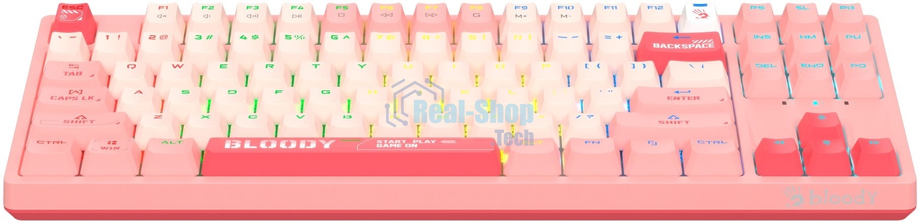 Клавиатура проводная A4Tech Bloody S87 Energy (S87 USB ENERGY PINK) USB розовый
