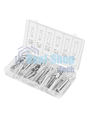 Набор штифтов с головкой и отверстием под шплинт Сибртех, 60 предметов