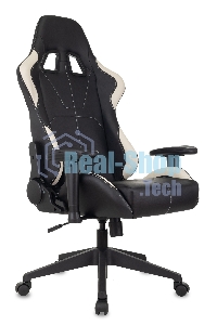Кресло игровое Бюрократ VIKING 5 AERO WHITE черный/белый искусственная кожа