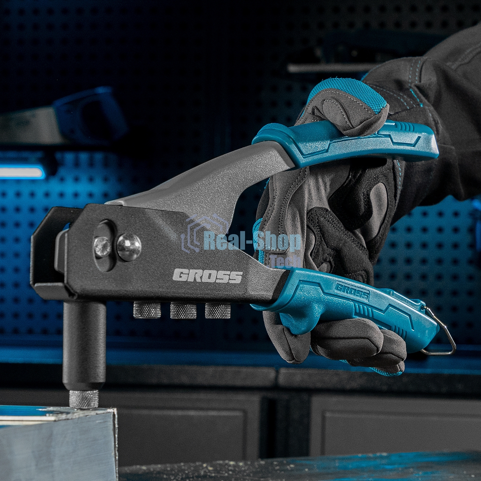 Заклепочник ручной Gross 260 мм, заклепки 2,4-3,2-4,0-4,8 мм